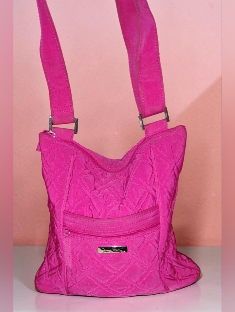 Vera Bradley Microfiber Quilted Hipster Crossbody Bag - Fuchsia Pink